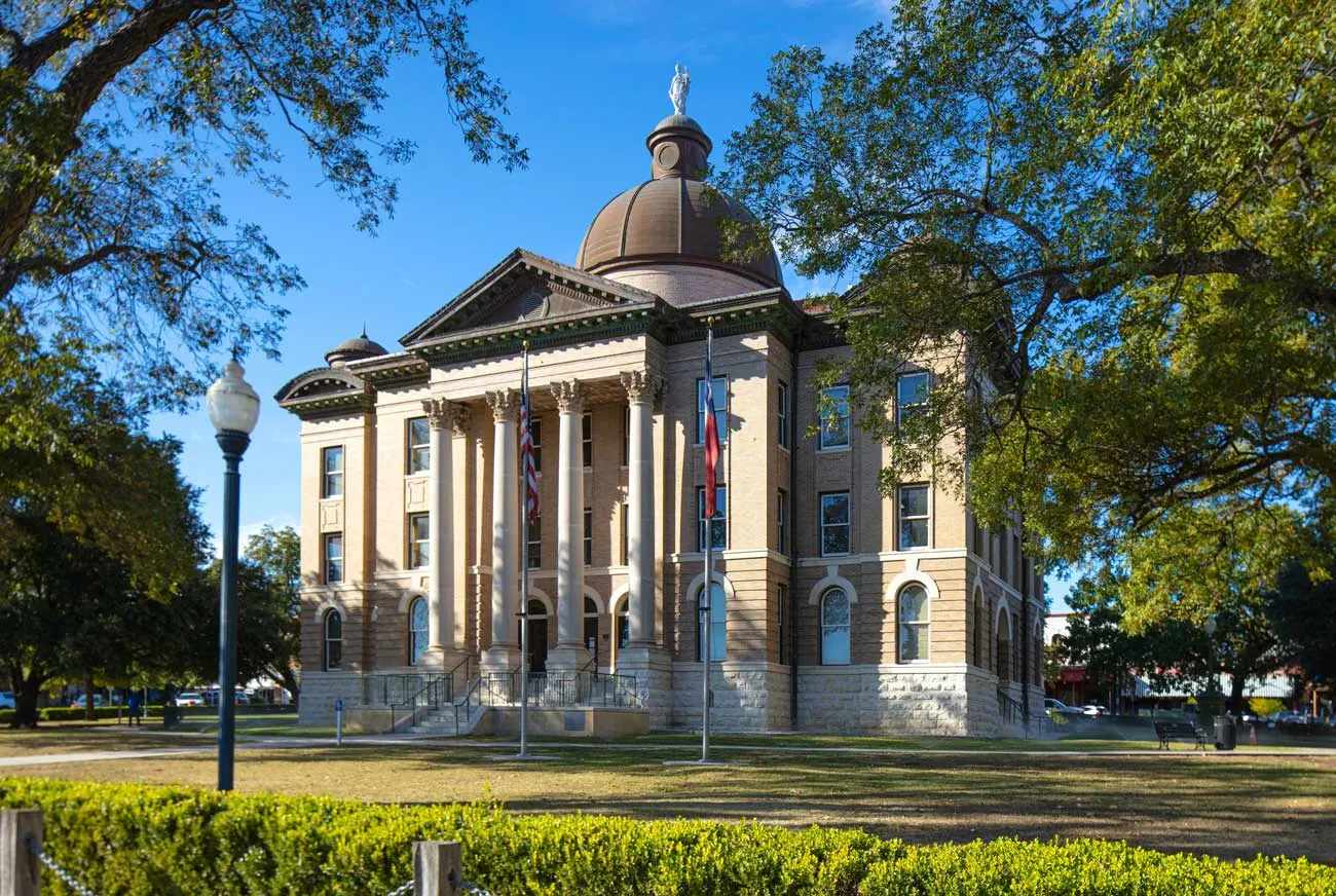 Historic courthouse in downtown San Marcos